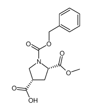cis-N-(benzyloxycarbonyl)-4-carboxy-L-proline methyl ester结构式