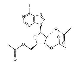 6-iodo-9-[β-(2',3',5'-tri-O-acetyl)-D-ribofuranosyl]purine Structure