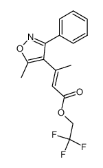 (E)-3-(5-methyl-3-phenyl-isoxazol-4-yl)-but-2-enoic acid 2,2,2-trifluoro-ethyl ester Structure