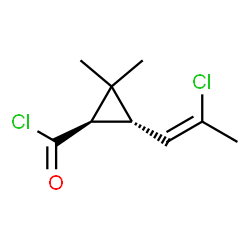 Cyclopropanecarbonyl chloride, 3-(2-chloroethenyl)-2,2-dimethyl-, [1alpha,3beta(Z)]- (9CI)结构式