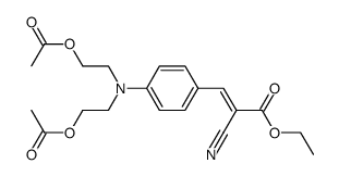 (E)-3-{4-[Bis-(2-acetoxy-ethyl)-amino]-phenyl}-2-cyano-acrylic acid ethyl ester结构式