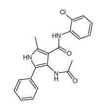 4-Acetylamino-2-methyl-5-phenyl-1H-pyrrole-3-carboxylic acid (2-chloro-phenyl)-amide结构式