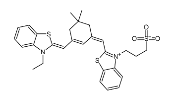 2-[[5,5-dimethyl-3-[[3-(3-sulphonatopropyl)-3H-benzothiazol-2-ylidene]methyl]cyclohex-2-en-1-ylidene]methyl]-3-ethylbenzothiazolium Structure