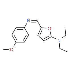2-Furanamine,N,N-diethyl-5-[[(4-methoxyphenyl)imino]methyl]-结构式