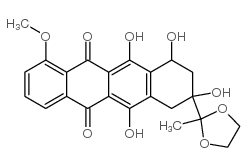 5,12-Naphthacenedione,7,8,9,10-tetrahydro-6,8,10,11-tetrahydroxy-1-methoxy-8-(2-methyl-1,3-dioxolan-2-yl)-,(8S-cis)- (9CI) structure