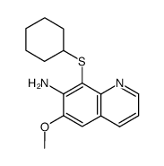 8-cyclohexylthio-6-methoxy-7-quinolylamine结构式