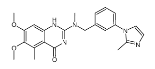 6,7-dimethoxy-5-methyl-2-{methyl-[3-(2-methyl-imidazol-1-yl)-benzyl]-amino}-1H-quinazolin-4-one结构式