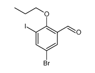 Benzaldehyde, 5-bromo-3-iodo-2-propoxy Structure