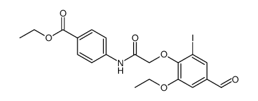 Benzoic acid, 4-[[2-(2-ethoxy-4-formyl-6-iodophenoxy)acetyl]amino]-, ethyl ester结构式