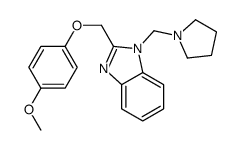1H-Benzimidazole, 2-((4-methoxyphenoxy)methyl)-1-(1-pyrrolidinylmethyl )-结构式