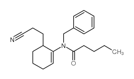 N-benzyl-N-[6-(2-cyanoethyl)-1-cyclohexenyl]pentanamide结构式