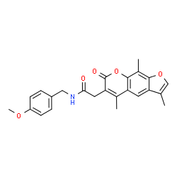 N-(4-Methoxybenzyl)-2-(3,5,9-trimethyl-7-oxo-7H-furo[3,2-g]chromen-6-yl)acetamide结构式