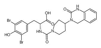 3,5-dibromo-N-[[4-(1,4-dihydro-2-oxo-(2H)-quinazolin-3-yl)-piperidin-1-yl]carbonyl]-D-tyrosin Structure