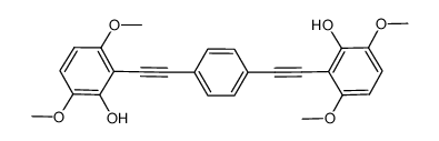 6,6'-(1,4-phenylenebis(ethyne-2,1-diyl))bis(2,5-dimethoxyphenol)结构式