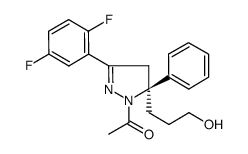 3-[(5S)-1-acetyl-3-(2,5-difluorophenyl)-5-phenyl-4,5-dihydro-1H-pyrazol-5-yl]propan-1-ol结构式