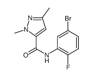 N-(5-bromo-2-fluorophenyl)-2,5-dimethylpyrazole-3-carboxamide结构式