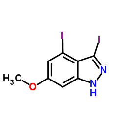 3,4-Diiodo-6-methoxy-1H-indazole结构式