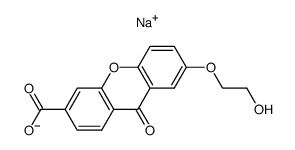 7-(2-Hydroxyethoxy)xanthone-3-carboxylic acid sodium salt结构式