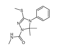 5,5-Dimethyl-3-methylsulfanyl-4-phenyl-4,5-dihydro-[1,2,4]triazole-1-carboxylic acid methylamide结构式