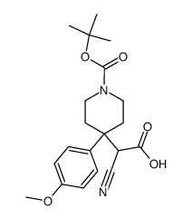 2-(1-(tert-butoxycarbonyl)-4-(4-methoxyphenyl)piperidin-4-yl)-2-cyanoacetic acid Structure