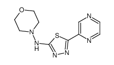N-(5-pyrazin-2-yl-1,3,4-thiadiazol-2-yl)morpholin-4-amine Structure