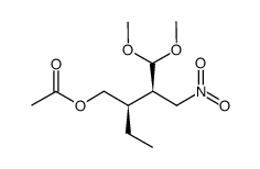 (2R,3R)-2-ethyl-4,4-dimethoxy-3-(nitromethyl)butyl acetate结构式