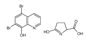 5-oxo-L-proline, compound with 5,7-dibromoquinolin-8-ol (1:1) Structure