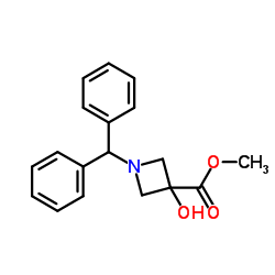 1-(二苯基甲基)-3-羟基氮杂环丁烷-3-羧酸甲酯结构式
