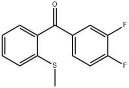 3,4-Difluoro-2'-(thiomethyl)benzophenone结构式