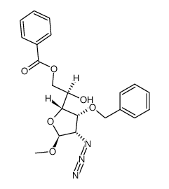 methyl 2-azido-6-O-benzoyl-3-O-benzyl-2-deoxy-α-D-mannofuranoside结构式
