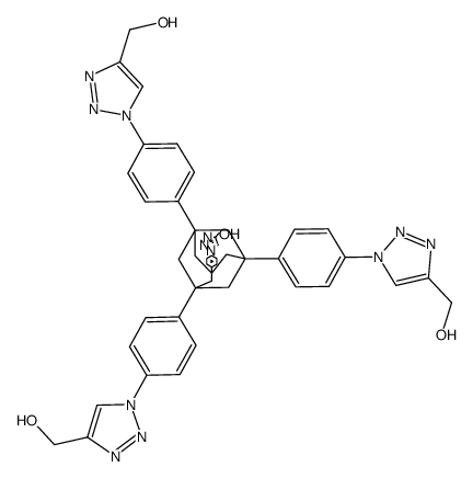 1,3,5,7-tetrakis(4-(4-hydroxymethyl-1,2,3-triazol-1-yl)phenyl)adamantane Structure