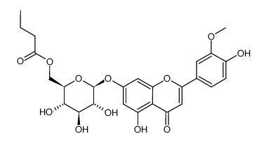 5,4'-dihydroxy-3'-methoxyflavone-7-O-6''-n-butyryl-β-D-glucopyranoside Structure