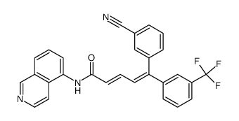 (2E,4E)-N-(Isoquinolin-5-yl)-5-(3-cyanophenyl)-5-[3-(trifluoromethyl)phenyl]-2,4-pentadienamide结构式