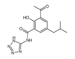 3-Acetyl-2-hydroxy-5-isobutyl-N-(1H-tetrazol-5-yl)-benzamide结构式