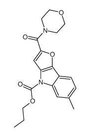 6-Methyl-2-(morpholine-4-carbonyl)-furo[3,2-b]indole-4-carboxylic acid propyl ester结构式