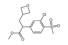 2-(3-chloro-4-methanesulfonyl-phenyl)-3-oxetan-3-yl-propionic acid methyl ester Structure
