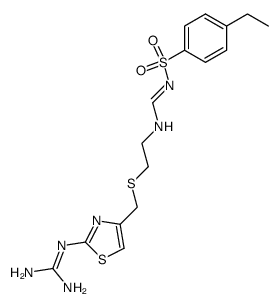 N-p-ethylbenzene-sulphonyl-N'-[2-[[[2-[(aminoiminomethyl)amino]-4-thiazolyl]methyl]thio]ethyl]formamidine Structure