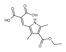 (4-ethoxycarbonyl-3,5-dimethyl-pyrrol-2-ylmethylene)-malonic acid Structure