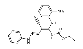 3-Ethoxycarbonylamino-3-(2-aminoanilino)-2-cyano-2-propenyl phenylhydrazone结构式