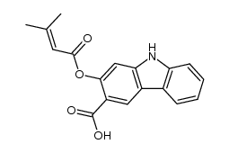 2-((3-methylbut-2-enoyl)oxy)-9H-carbazole-3-carboxylic acid Structure