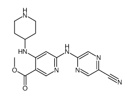 methyl 6-[(5-cyanopyrazin-2-yl)amino]-4-(piperidin-4-ylamino)pyridine-3-carboxylate结构式