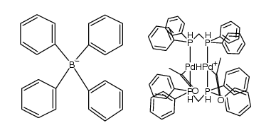 {Pd2(μ-H)(COCH3)2(μ-dppm)2}BPh4 Structure