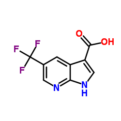5-(三氟甲基)-1H-吡咯并[2,3-b]吡啶-3-羧酸结构式