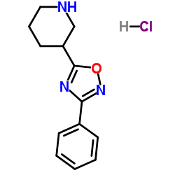 3-(3-Phenyl-1,2,4-oxadiazol-5-yl)piperidine hydrochloride (1:1) Structure