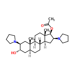 (2β,3α,5α,16β,17β)-3-Hydroxy-2,16-di(1-pyrrolidinyl)androstan-17-yl acetate结构式