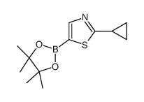 2-(Cyclopropyl)thiazole-5-boronic acid pinacol ester结构式