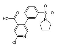 2-chloro-5-(3-pyrrolidin-1-ylsulfonylphenyl)pyridine-4-carboxylic acid Structure