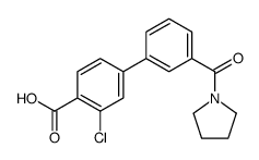 2-chloro-4-[3-(pyrrolidine-1-carbonyl)phenyl]benzoic acid结构式