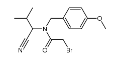N-(4-methoxybenzyl)-N-(1-cyano-2-methylpropyl)-2-bromoacetamide结构式