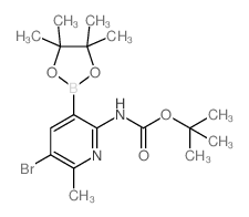 TERT-BUTYL (5-BROMO-6-METHYL-3-(4,4,5,5-TETRAMETHYL-1,3,2-DIOXABOROLAN-2-YL)PYRIDIN-2-YL)CARBAMATE结构式